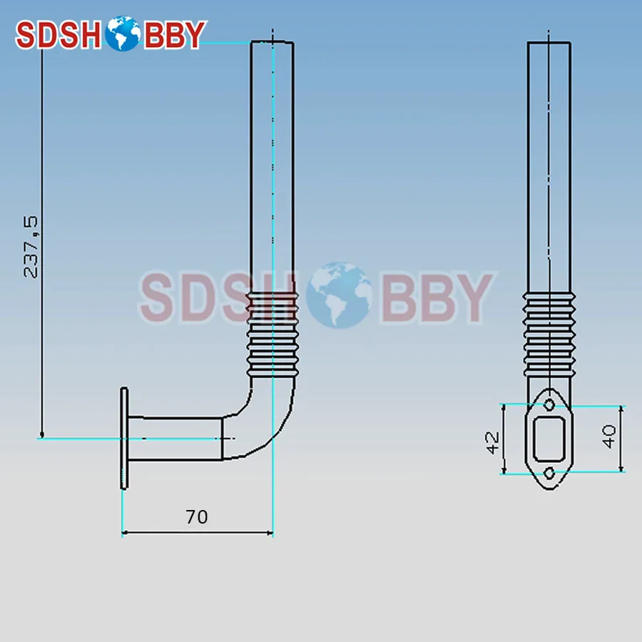 Flexible Header for DLE100 DLE111 DLA112 EME120 DA100 DLA116 Engine * One Pair