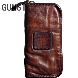 GUMST-Bolso de mano de cuero de vaca genuino para hombre, de gran capacidad cartera de negocios, 2019