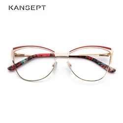 Metal Women Metal Glasses Frame Cat Eye Glasses Women Myopia Optical Clear Eyeglasses Frame Brand Designer Vintage