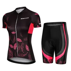 Conjunto Pro Ciclismo para Mulheres, MTB Bike Clothing, Feminino Racing Bicycle Clothes, Girl Cycle Wear, Bib Short Pant, Pad