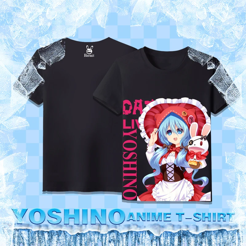 MGFHOME Anime JK Japan DATE A LIVE Yoshino Summer T-Shirt Cosplay Cartoon Tops Tee Short Sleeve Unisex Shirt t shirt tshirt