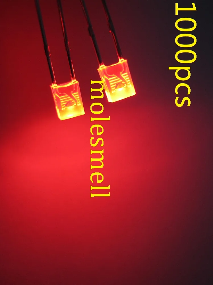 1000pcs 2X3X4mm diffused red LED Lamps red lens led lamp light-emitting diode