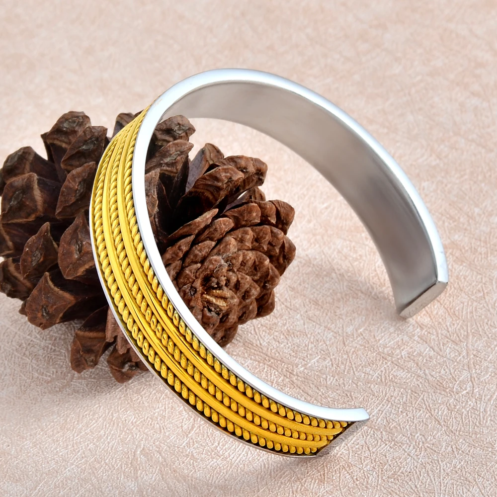 MJB0494  8mm Wide Hammered Gold Cuff Bangle Bracelet Jewelry Silver and Gold Color Open Cuff Bangle