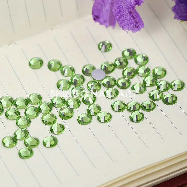 1440pcs/bag the peridot color Non Hotfix Flatback Rhinestones for Nails 3D Nail Art Decoration Glitter Crystal