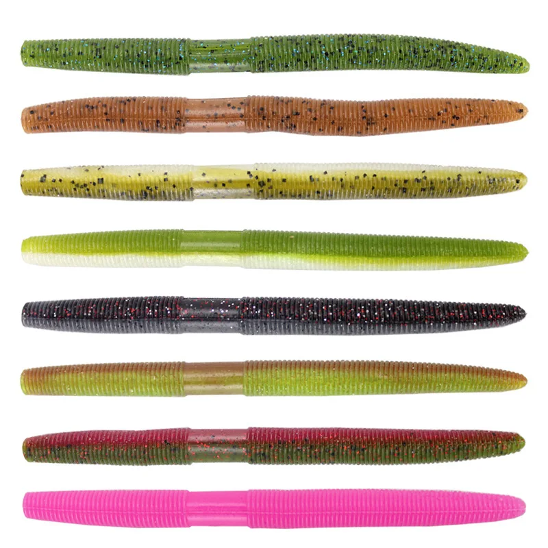 Artificial Maggots Lure Fishing Soft Bait 13.5cm/10g Worm Salt Added Grub Screw Thread Shaped