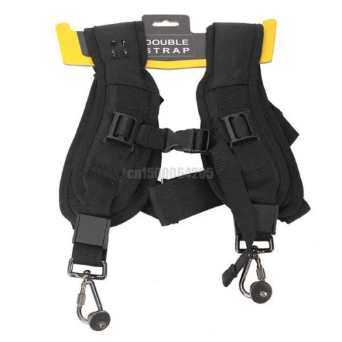 Double Camera Shoulder Neck Sling Quick Strap + Fasten Adapter 1/4