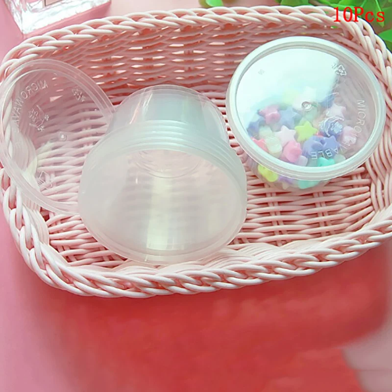 10pcs/lot 100ml slime Mud Light Clay Slime Storage Plastic Color Plasticine Clear Containers Glue Putty Foam Ball Storage Boxes