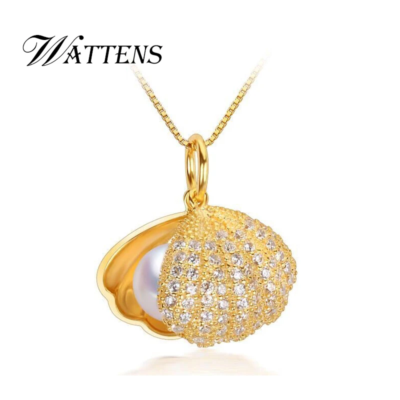 

WATTENS 100% NEW Fashion Natural Freshwater Shell Pearl Pendants High Luster Pearl Jewelry Necklace For women Girlfriend Gift