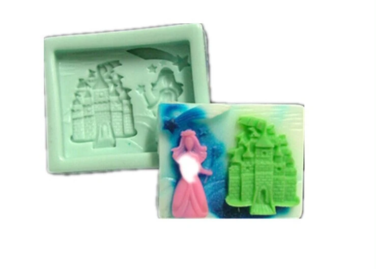 

DIY 3D Princess Castle modeling silicon soap mold fondant Cake decoration mold High-quality Handmade soap mold