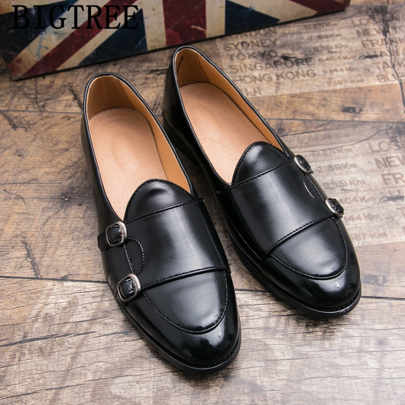 Double Monk Strap Shoes Vintage Shoes Men Formal Loafers Men Coiffeur Leather Shoes Men Classic Luxury Italian Brand Ayakkabi