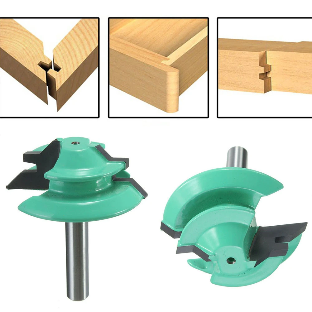 1PC 45 Grad Sperre Gehrung Router Bit Durchmesser 1/4 "/8mm Schaft Grün Holz Cutter Für Holz bohren Power Tools