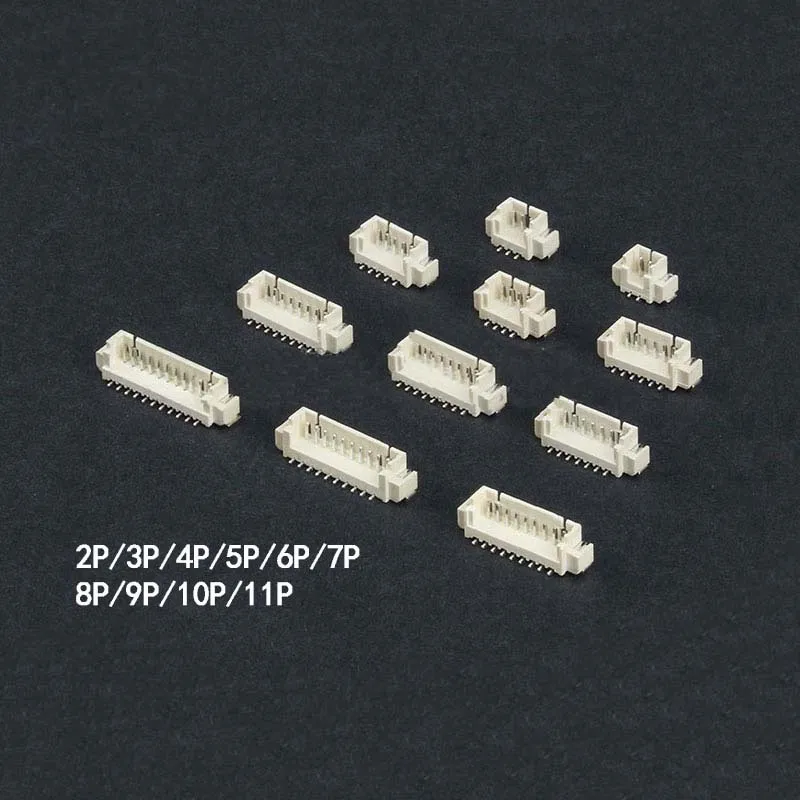 Free ship 20PC Male connect 1.25mm Pitch SMD Connector stand Plug-in connector  2P~11P