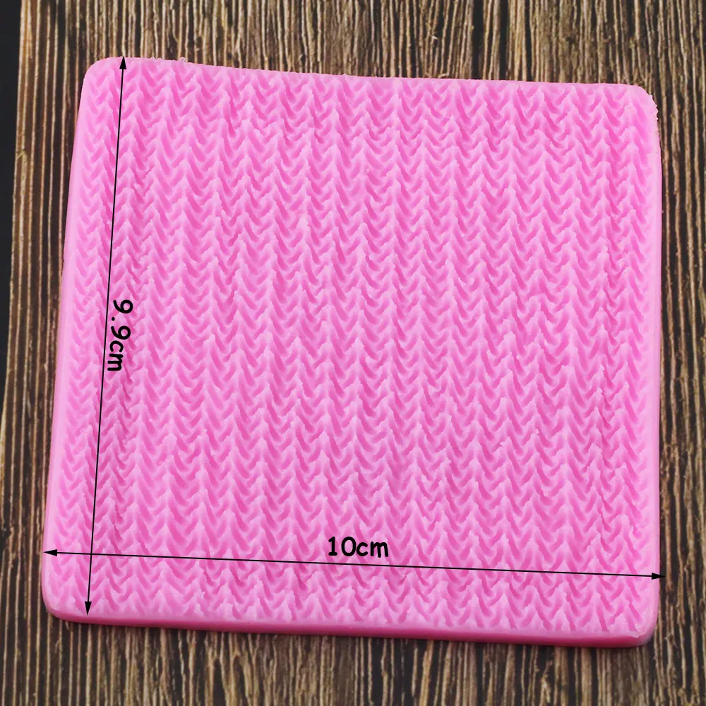 Sweater Fabric Knitting Texture Biscuits Embossed Pad Decorating Lace Mat Tool Silicone Molds Fondant Cake Decorating