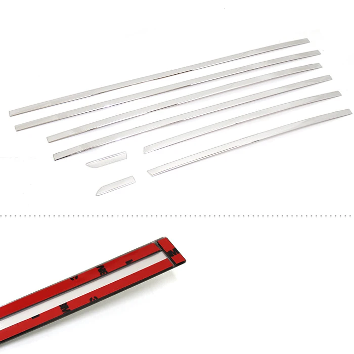 8PCS SUS304 Stainless Steel Door Body Upper Trim Cover Car Styling Accessories For HONDA STEPWGN RK1/2/5/6 2010 Up.