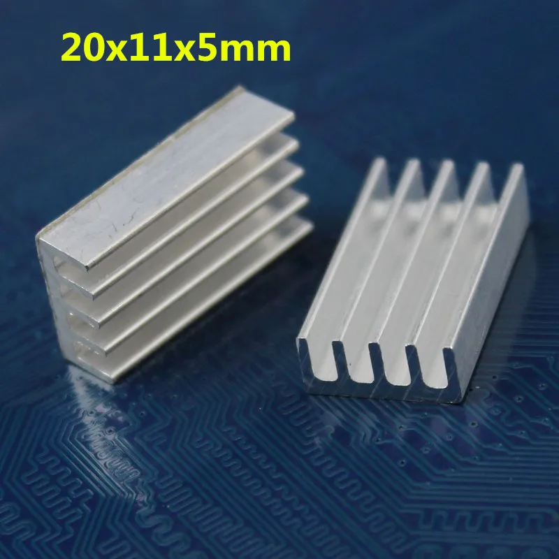 

20pcs 20x11x5mm Aluminum CPU Card Cooling Heat Sink Extruded LED Heatsink