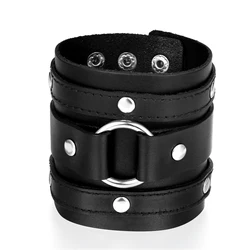 BONISKISS Men's Bracelets Bike Punk Bangle Cool Jewelry For Man Charm Black Adjustable Cuff Bracelet Man Party Bijoux