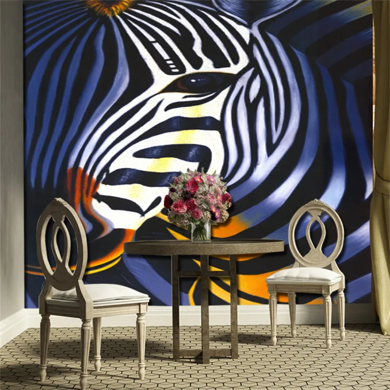 

beibehang Customize 3d photo wallpaper Restaurant corridor bedroom color black and white striped zebra wall mural wallpaper