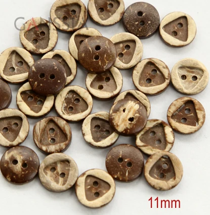 50pcs/Lot Size:11mm Round Coconut Buttons Shell Button to Sew Garment Accessories(KK-1253)