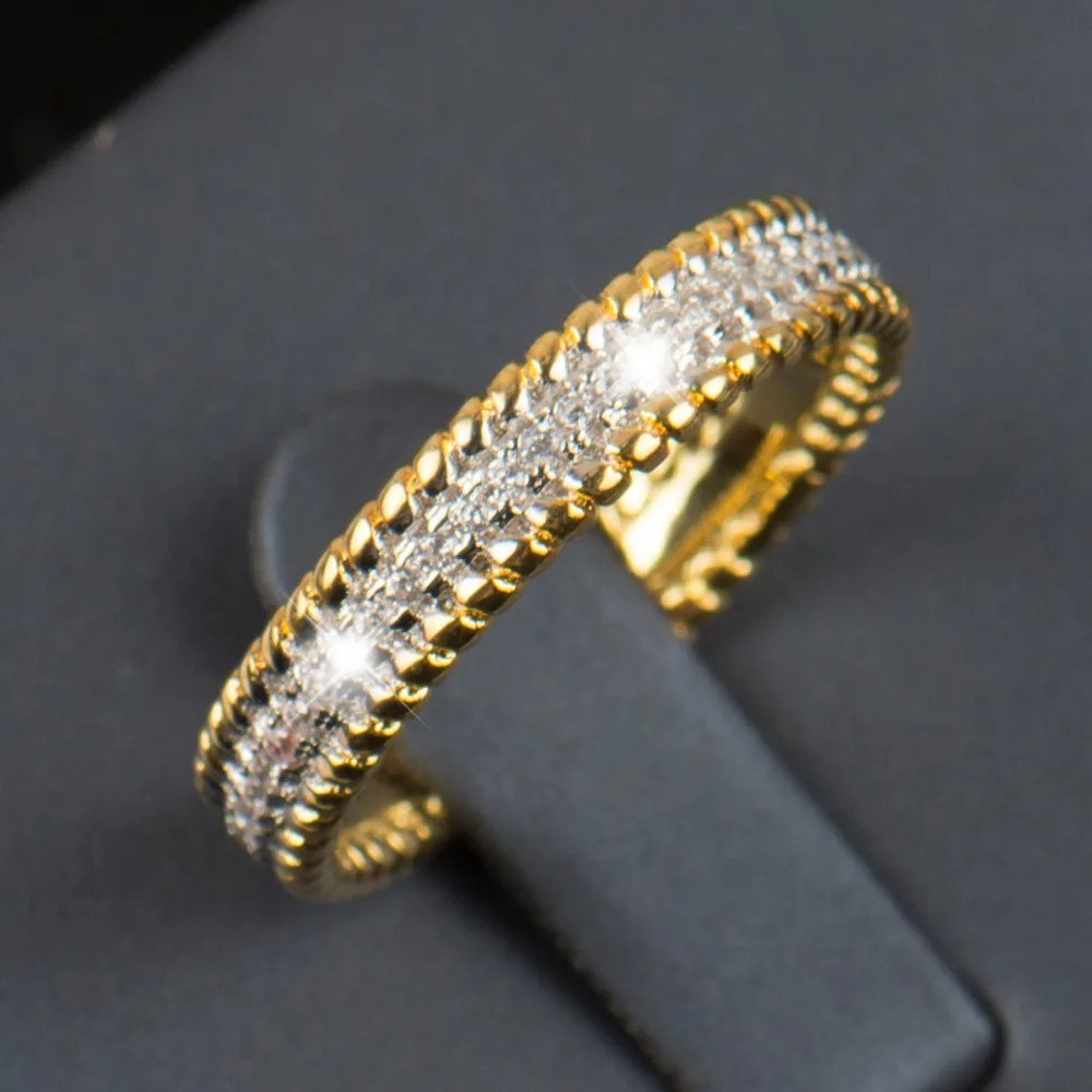 

MODIAN Fashion 925 sterling silver Rings Shining AAAAA Cubic Zirconia Eternity Bands Rings For Women Gold Color Fine Jewelry