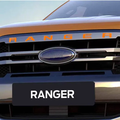 Imagen 2 del producto Logo de rejilla superior para Ford Ranger, emblema 3D de tamaño Original, pegatina ABS con pegamento de cromo, para Ford RANGER 2015-2021