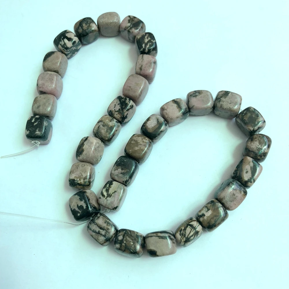 

Wholesale 1string Natural Rhodonite Gem stone Beads10x12 mm Cube Beads For Jewelry making 15.5"