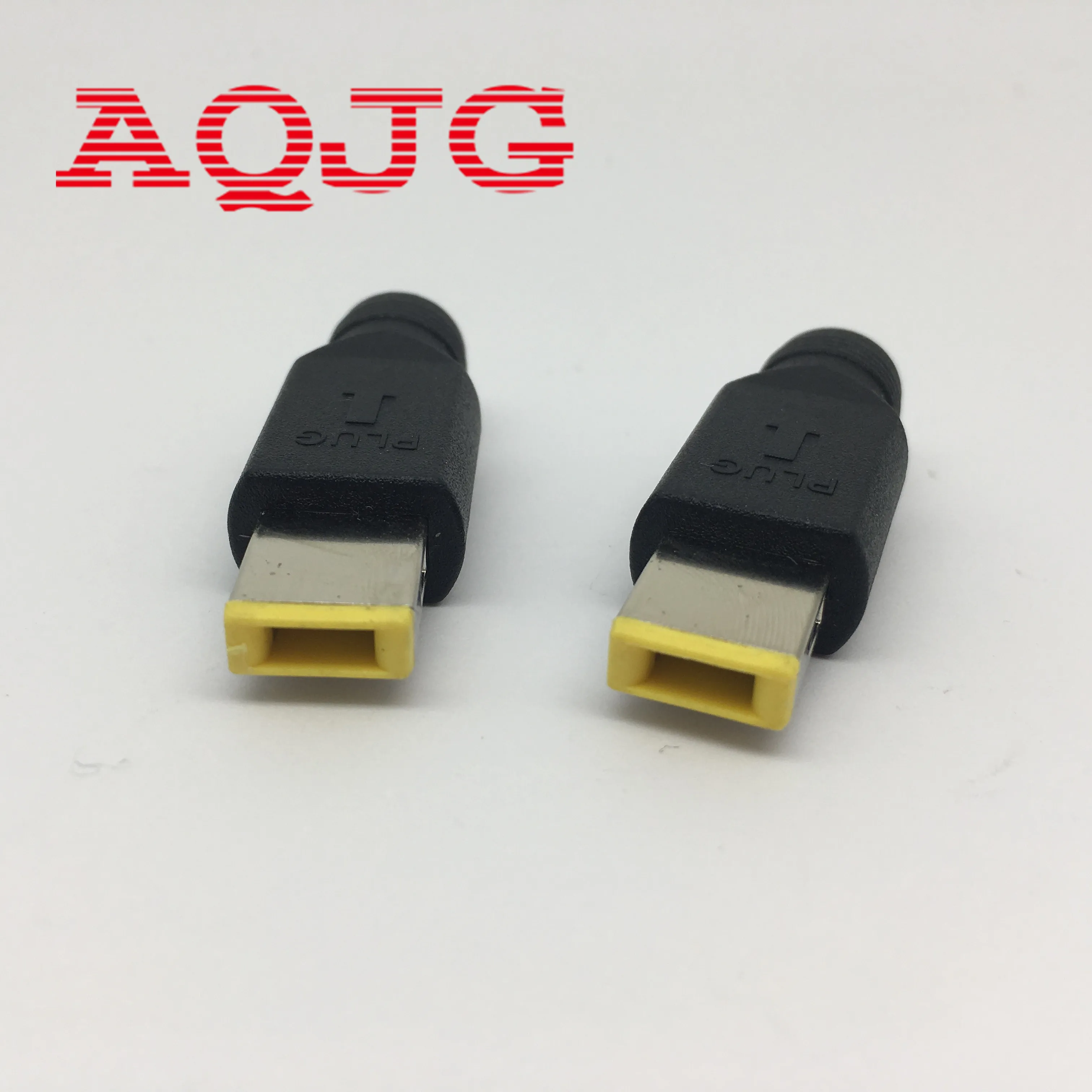 2pcs C 5.5 2.1mm Female to Square Male Plug AC DC Power Plug Connector Adapter For lenovo ThinkPad 20V3.25A  4.5A 2.5A  AQJG