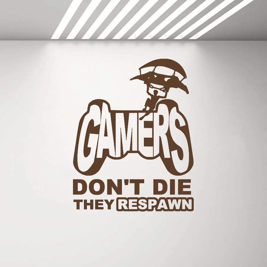 X-Box Gamer Wall Decal Dont Die They Respawn Game Quote Wall Stickers Home Decor ps4 Vinyl Decals for Boys Kids Rooms D897