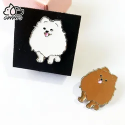 Cute Pomeranian dog brooches for women men girls silver color metal alloy pet dog male female brooch pins party clothes jewelry