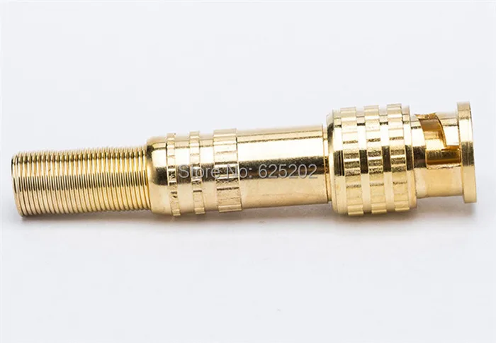 75-5 BNC Connector Free-Solder Q9 Head High-Temperature Resistant Copper Needle All-Gold-Plated 2 Pieces