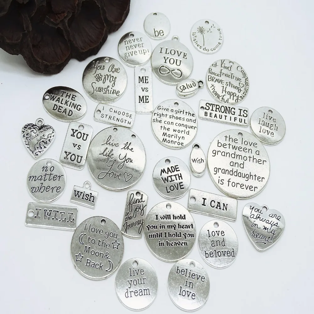 Diy Vintage Charms Metal Zinc Alloy Pendant Charms Graduation season Mixed Charms Self-Improvement for Jewelry Making