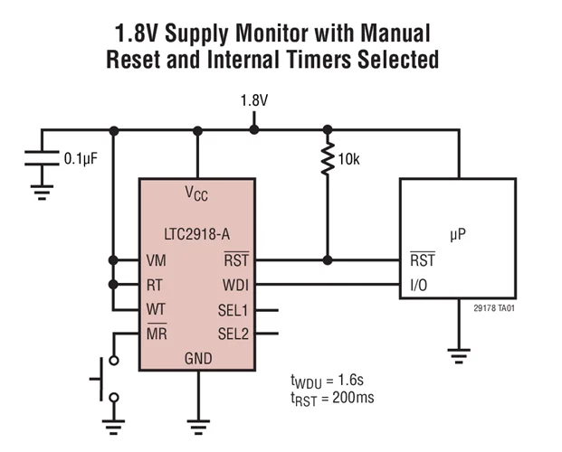 LTC2917 LTC2917CDDB-B1 LTC2917IDDB-B1 LTC2917HDDB-B1 - Voltage Supervisor with 27 Selectable Thresholds and Watchdog Timer