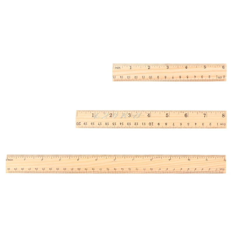 15cm 20cm 30cm Wooden Ruler Double Sided Student School Office Measuring Stationery School Accessories