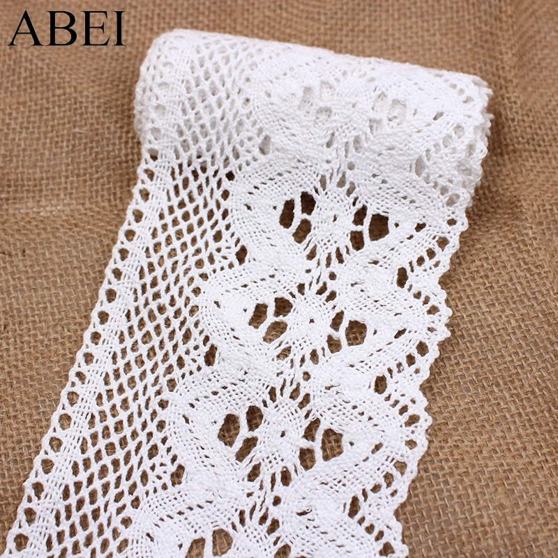 2yards/lot 10.5cm Width White Cotton Lace Trims Diy Garments Curtain Edge Wrap Embellishment Wedding Scrapbook Decoration Ribbon