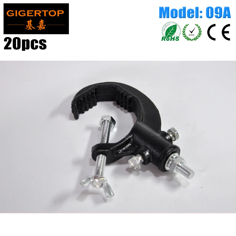 

Freeshipping 20PCS Thick Iron Load 50KG DJ Stage Light C Clamp Hook Mount Bracelet 22-55mm Black Color Casting Iron Hook 09A