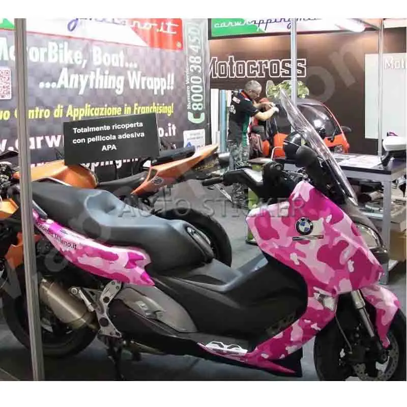 

5/10/15/20/25/30m*1.52m Pink Camo Vinyl Car Wrap Snow Camouflage Film with air free for motorcycle boat Truck Vehicle