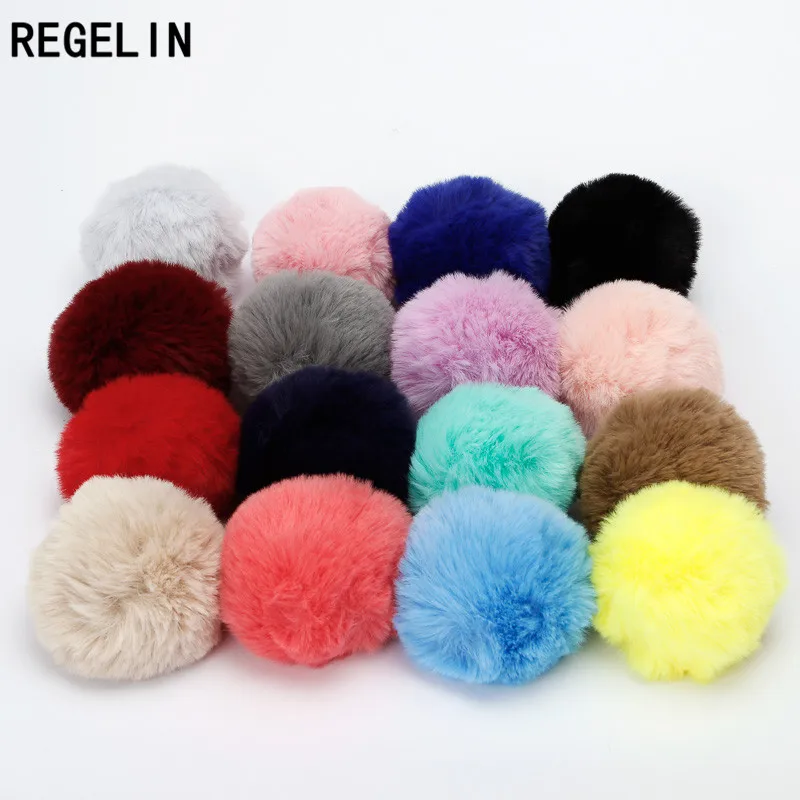 REGELIN Trinket Keychain Pompons Keychains Accessoreis Fur Charms Keychain Fluffy Key Chains For DIY Trinkets Pom Pom Keychain