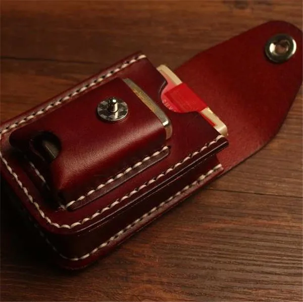 Retro Best leather slim cigarette box with lighter case smoking accessories Bumbag cigarette packs cover