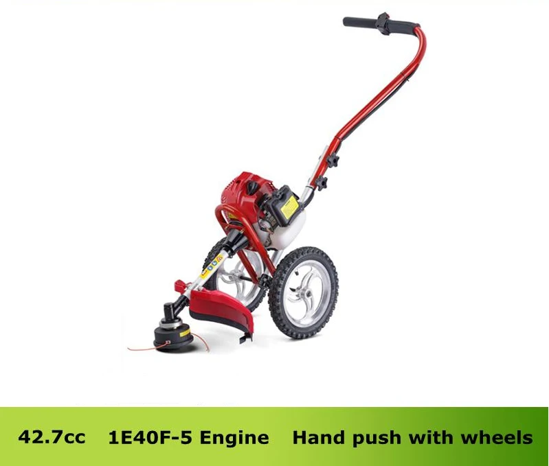 Professional garden tool 43cc Gasoline Hand Push Wheeled Brush Cutter portable cutter saw