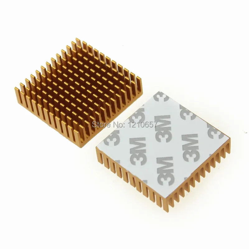 500PCS LOT 40x40x11mm Gold Aluminum Heat Sink for Computer LED Power Memory Chip TSUS