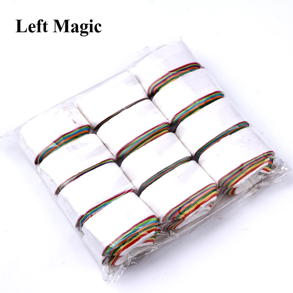 12 bobine/Lotto Multicolore Bocca Trucchi di Carta Colorato Bocca Bobine Prop Magia Mago Forniture Illusione Magia Giocattoli G8100