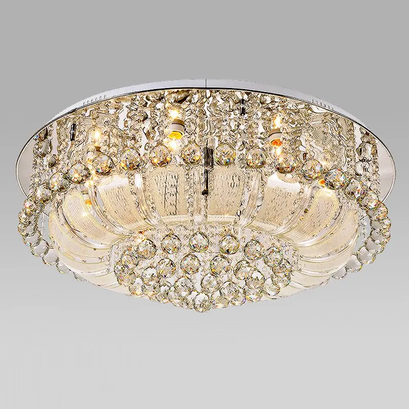 

Modern Crystal Living Room Ceiling Lamp Round Top European Noble parlor Lobby Ceiling Light Romantic Bedroom Ceiling Lightings