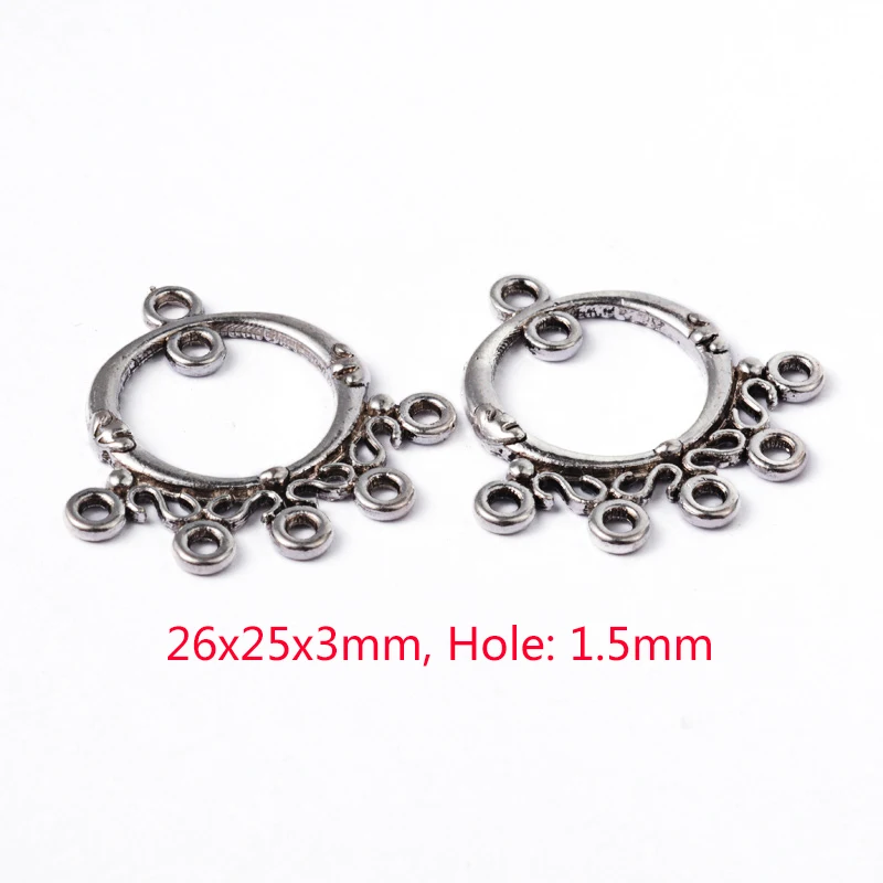 20pcs Tibetan Style Connectors Jump Rings Loop Links Chandelier Component DIY Dangle Earring Making Mixed Shape Antique