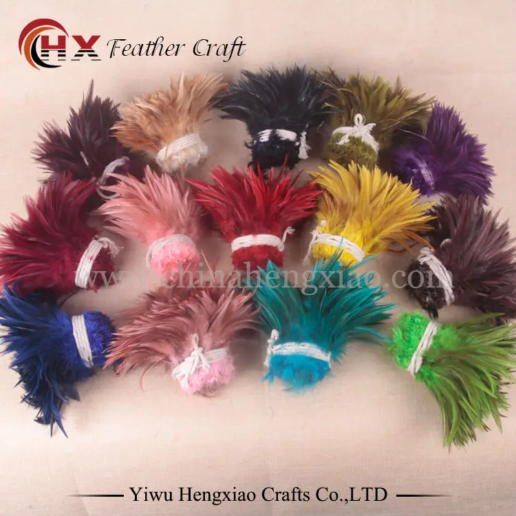 ธรรมชาติไก่ฟ้าไก่100Pcs 25สีสวยRooster Feather 13-15ซม./5-6นิ้วDIY plumeหัตถกรรมตกแต่ง