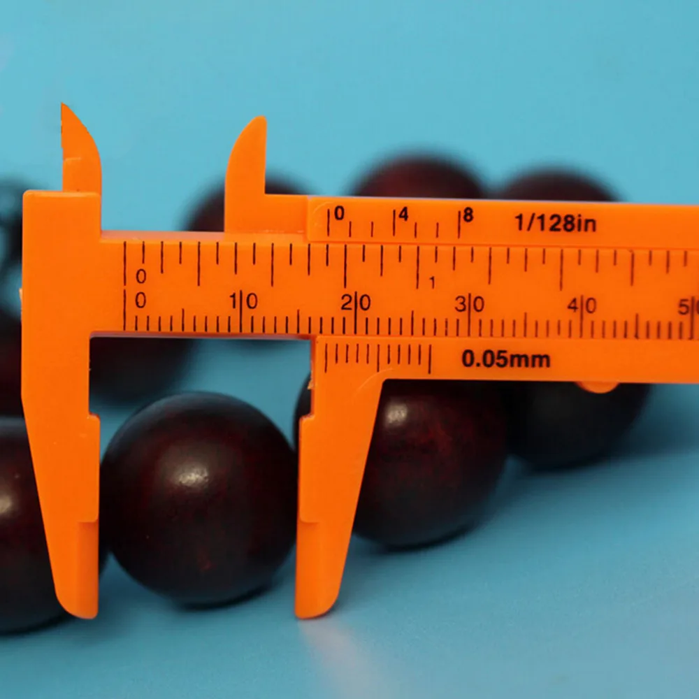 JETTING 1 Buah Alat Ukur Plastik Alat Ukur Mini Jangka Sorong 1 Mm/Mini Penggaris Pengukur Mikrometer Panjang 80 Mm JANGKA Sorong