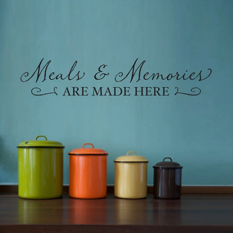 Vintage Kitchen Wall Stickers , Meals Memories are made here Kitchen Art Vinyl Wall Decals Home Decor