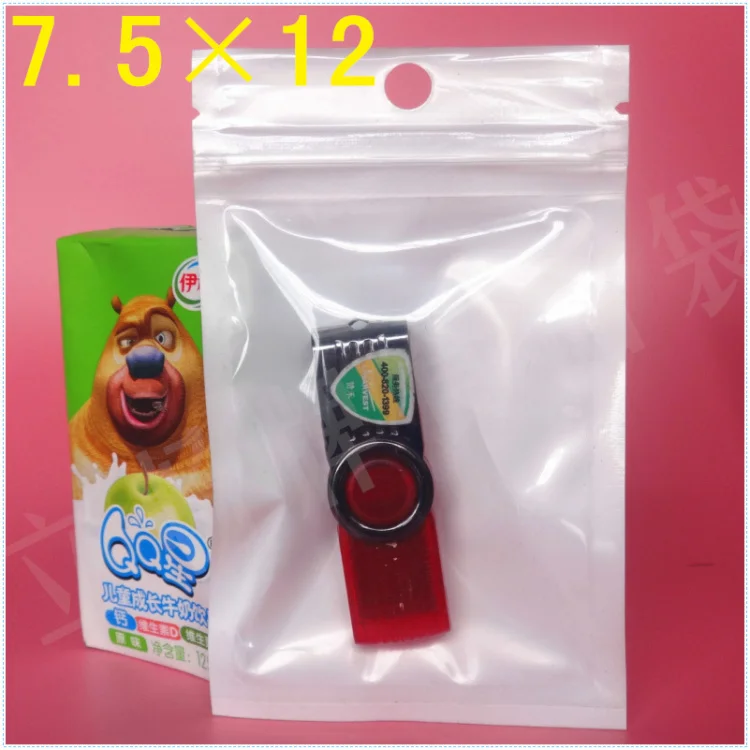 

Wholesale 7.5*12cm White / Clear Self Seal Zipper Plastic Retail Packaging Bag, Ziplock Zip Lock Bag Retail Storage W/ Hang Hole