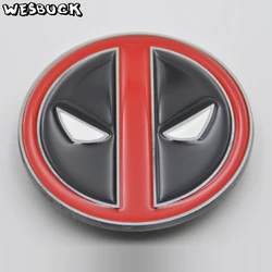 WesBuck Brand Fashion Buckles New Arrival Cool Red Metal Deadpool belt buckle Causal Belt Head