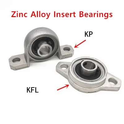 KFL002 Zinc Alloy Micro Pillow Blocks Mounted and Insert Bearings (ID=15mm)