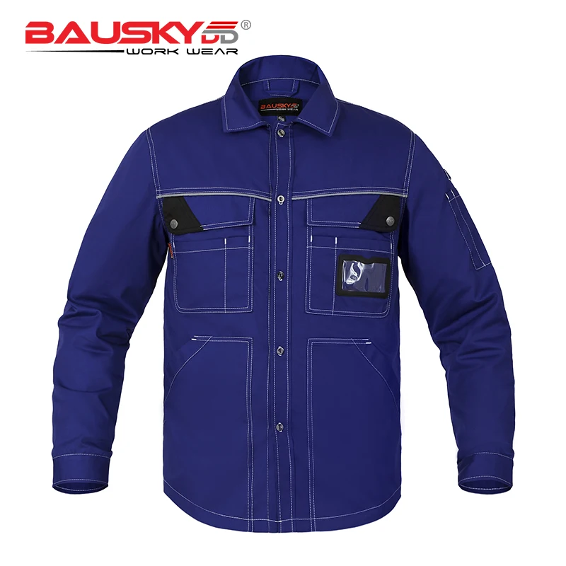 Mens Workwear Multifunctional Work Shirts Long Sleeves Multi Pockets Extra Large Size Mechanic Work Shirts Men