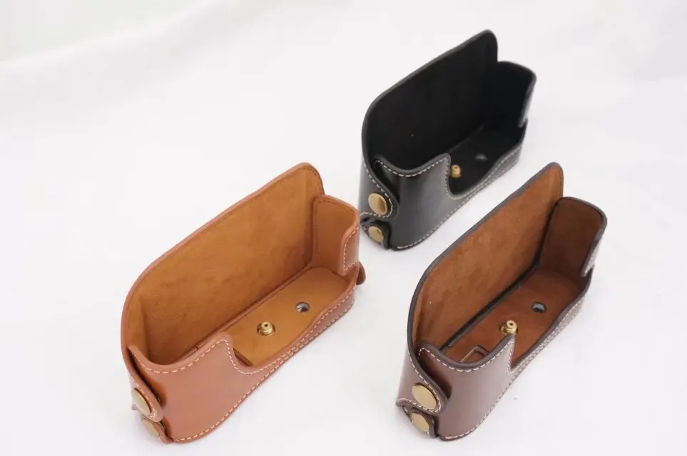 Camera Cứng Nửa Cover Túi Bảo Vệ Túi Cho Sony RX1RII RX1R Nâu Cà Phê Đen